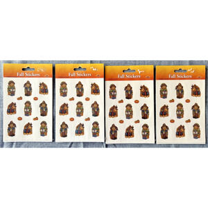 Beistel Fall Themed Sticker Sheets Lot of 4 #15